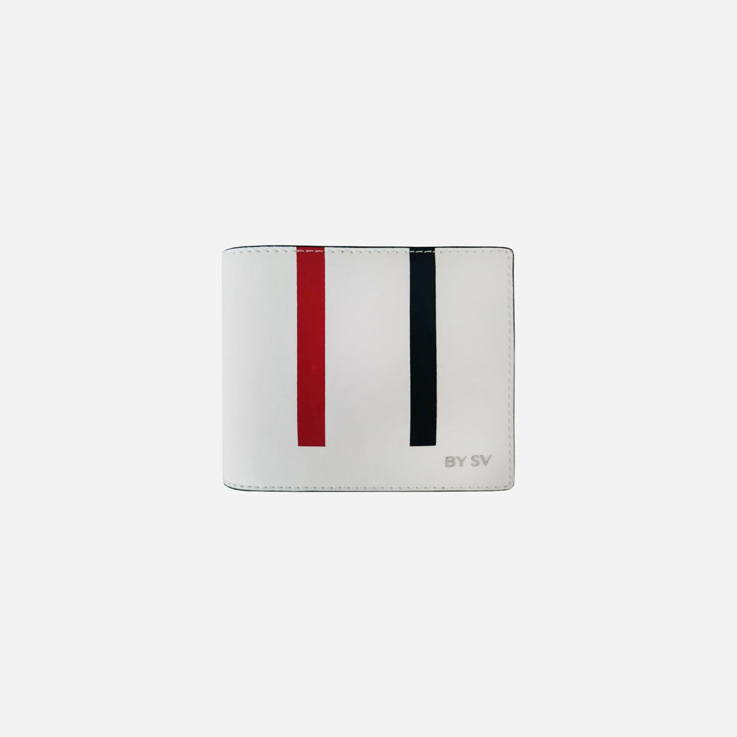 Striped White Wallet